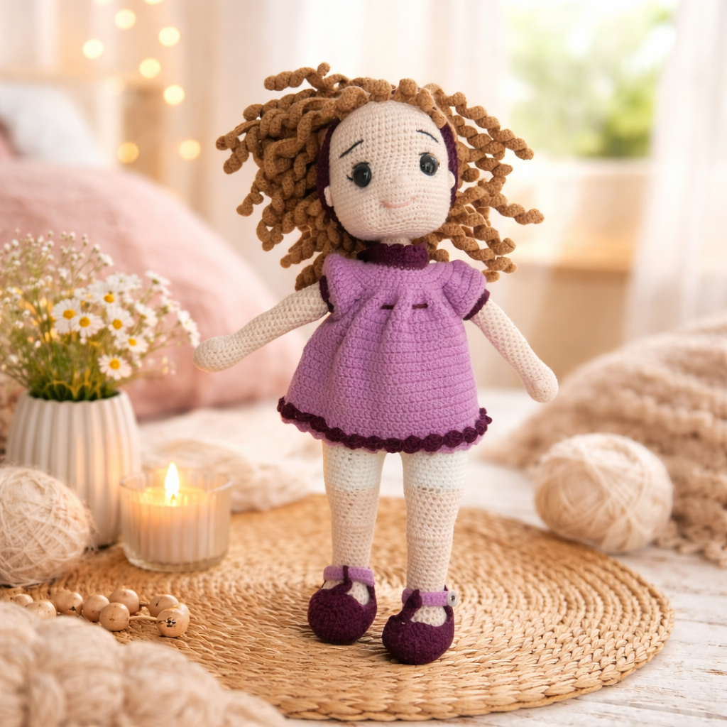 Muñeca Mamá Lila - Tejida a mano con amor y cuidado Muñeca Mamá Lila - Imagen 1